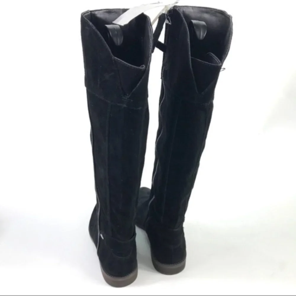 Franco Sarto Women’s Black Suede Wide Calf Boots 5.5M-WC Brand New